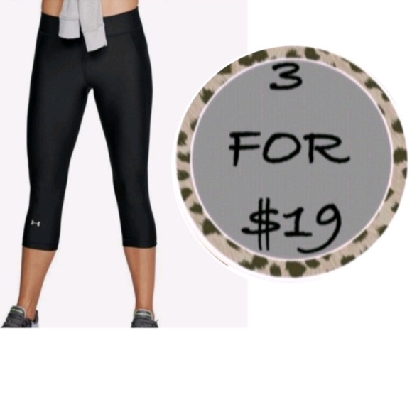 3/$19 Under Armour heatgear crop capri leggings - Picture 1 of 13